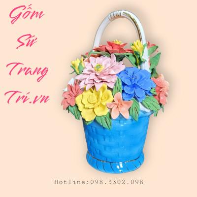 GIỎ HOA SỨ - HÀNG THỦ CÔNG CAO CẤP - Quà Tặng Tân Gia, Khai Trương, Sinh Nhật